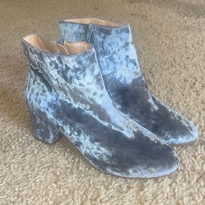 Steve Madden Light Blue Velvet Boots